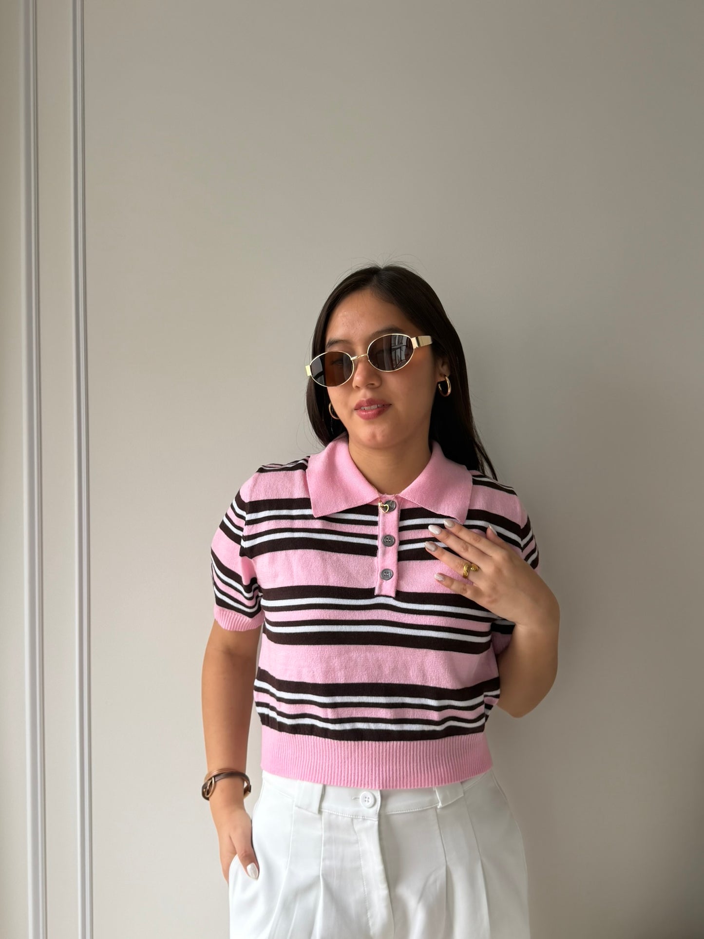 Top a rayas rosado