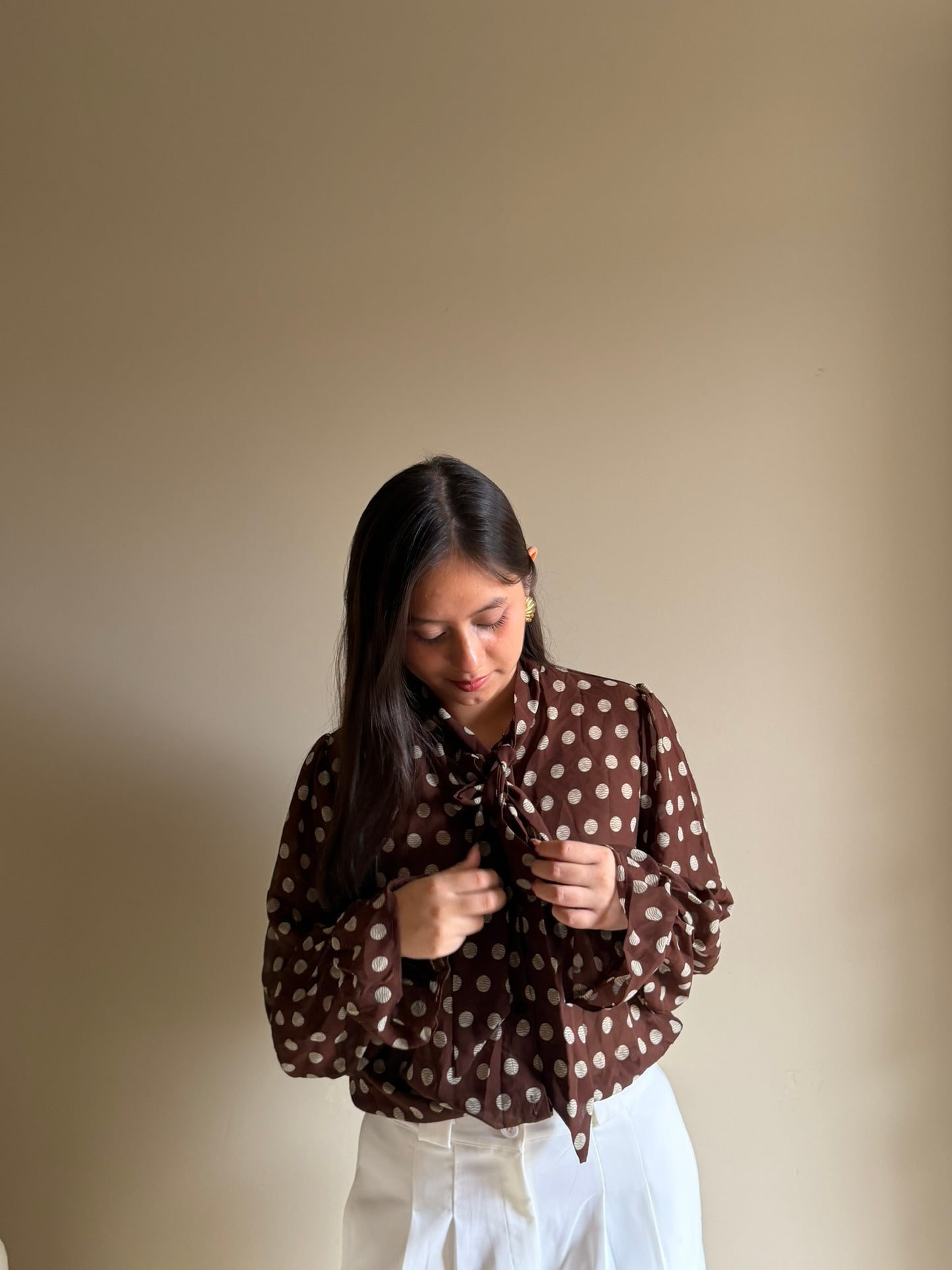 Blusa Lunares con lazo