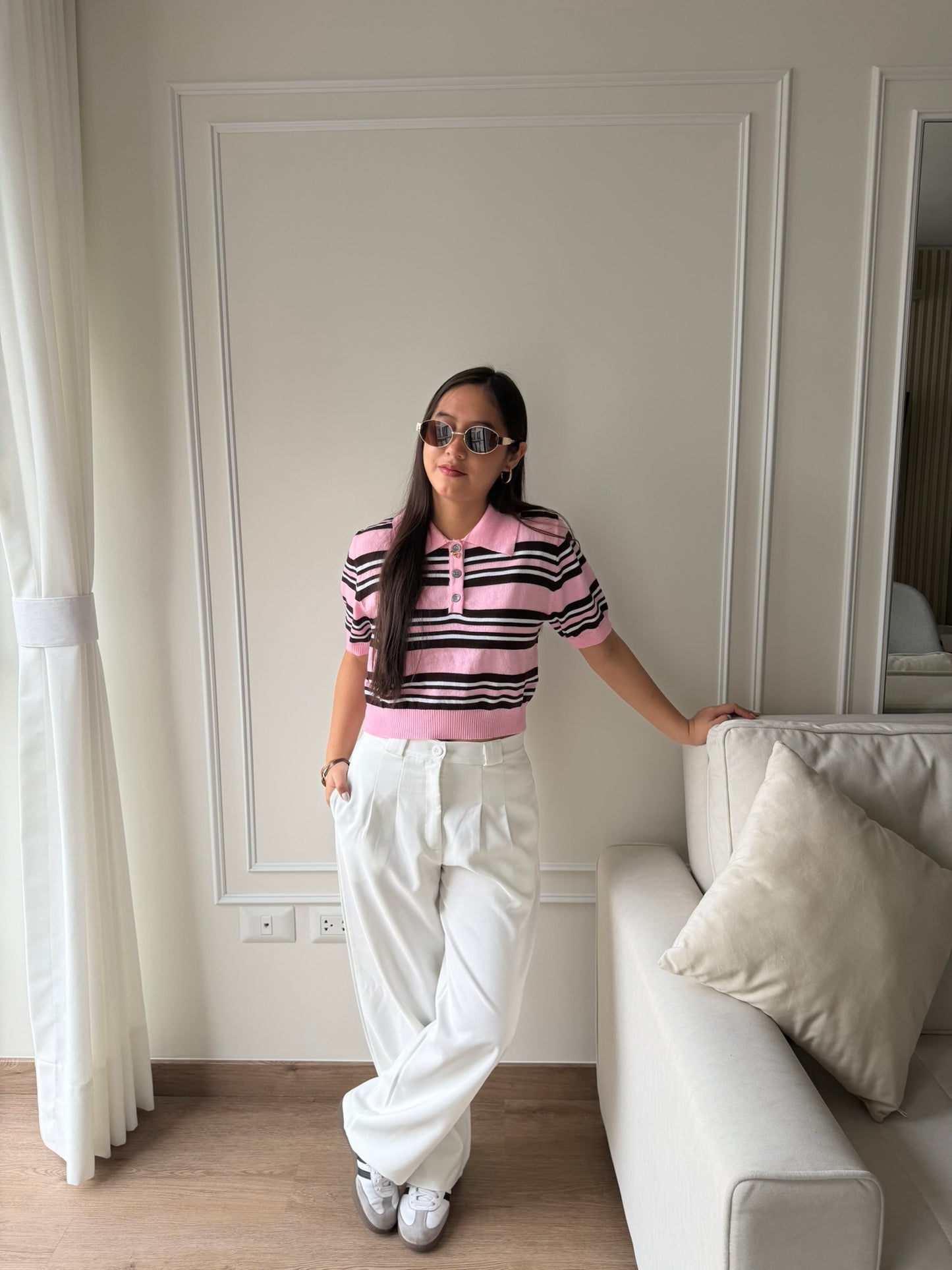 Top a rayas rosado