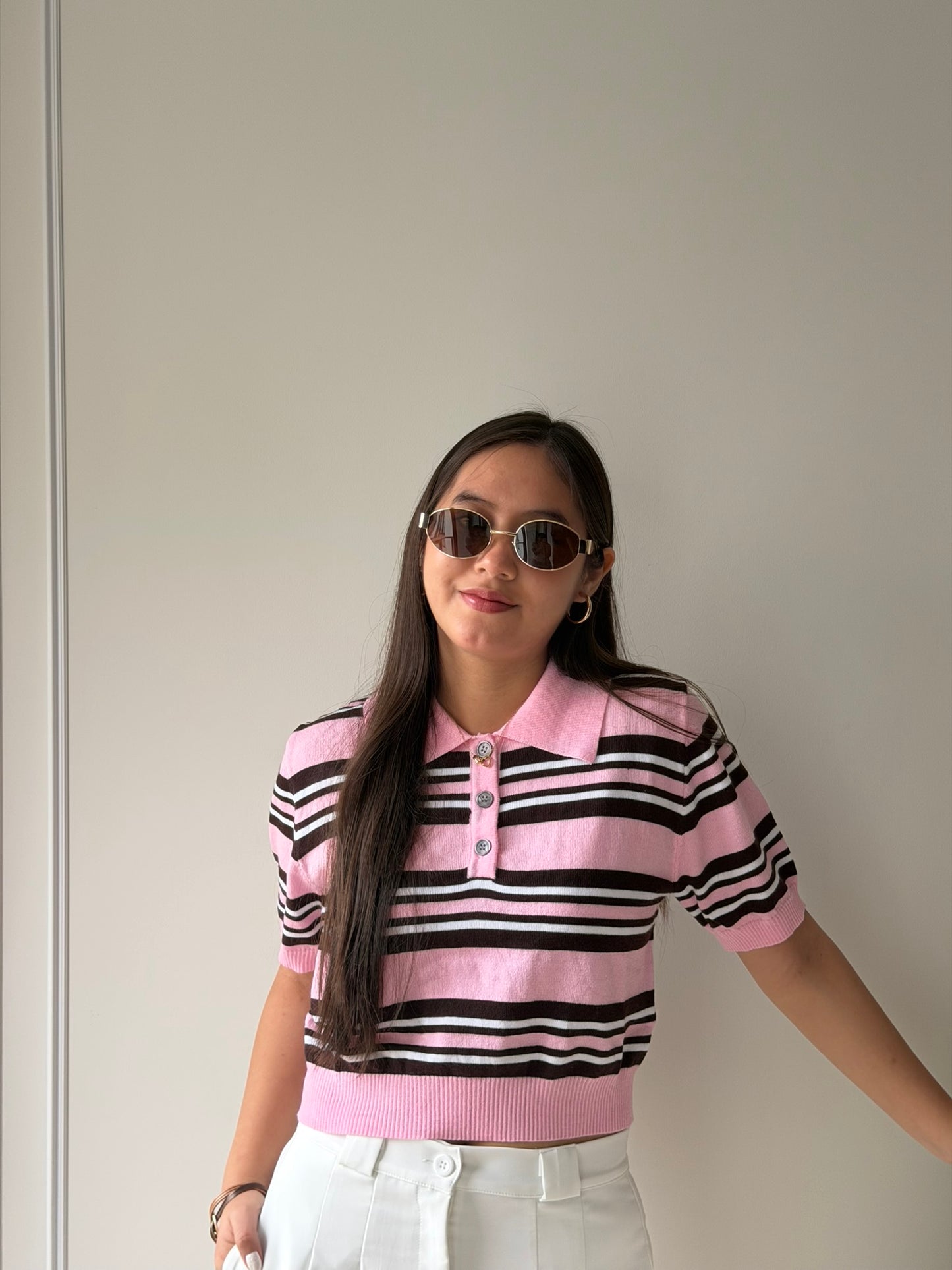 Top a rayas rosado