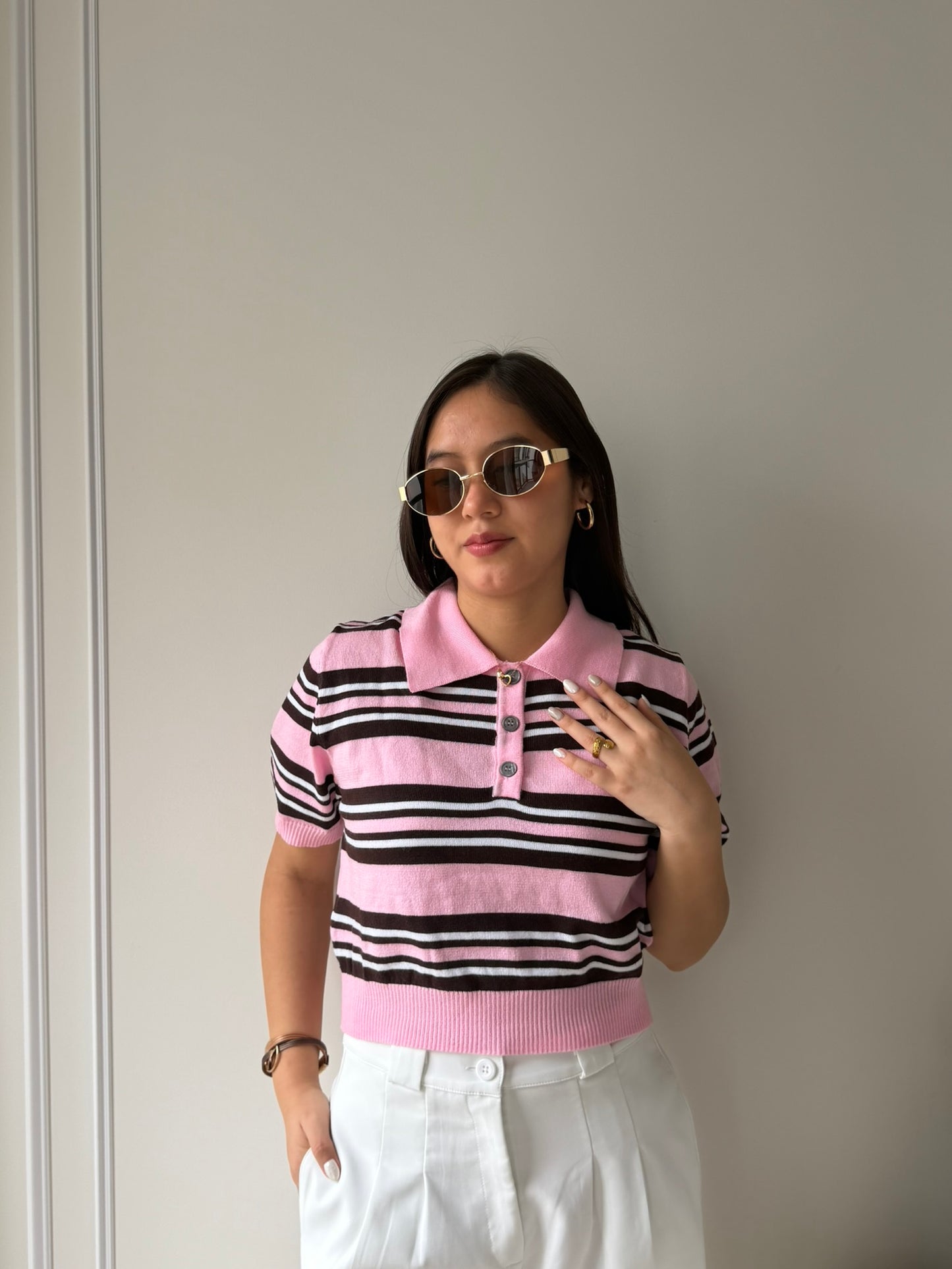 Top a rayas rosado