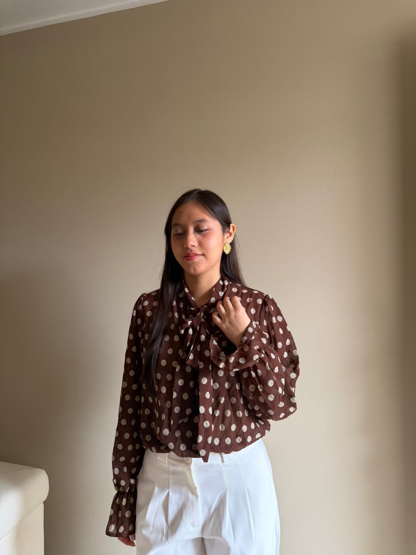 Blusa Lunares con lazo
