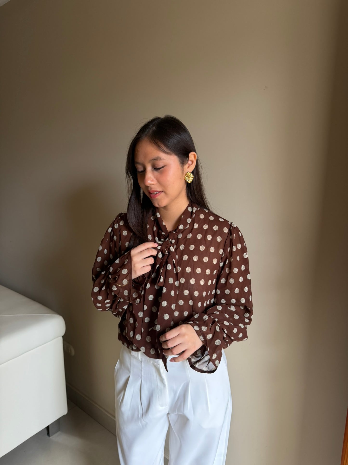 Blusa Lunares con lazo