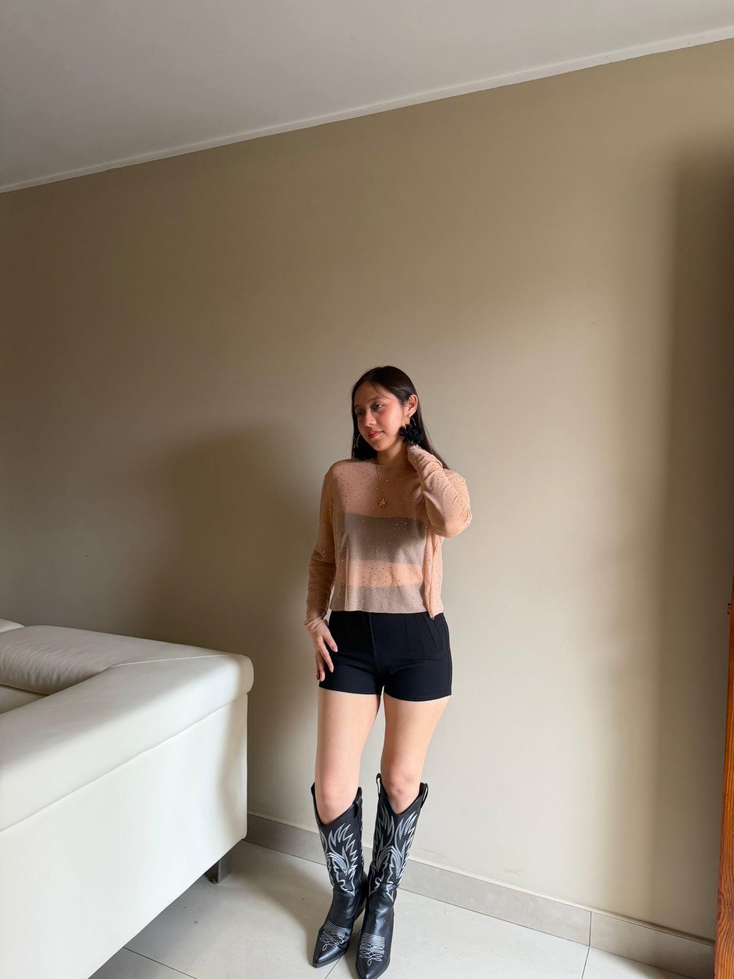 Short Plisado